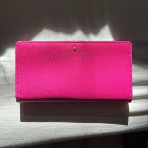 Kate Spade Madison Slim Bifold Wallet Hot Pink